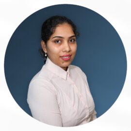 Amruta with Blue Background