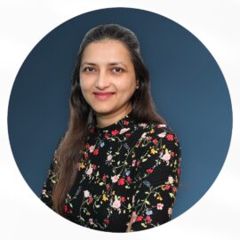 Pragati with blue background