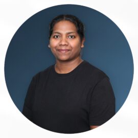 Linju with Blue Background